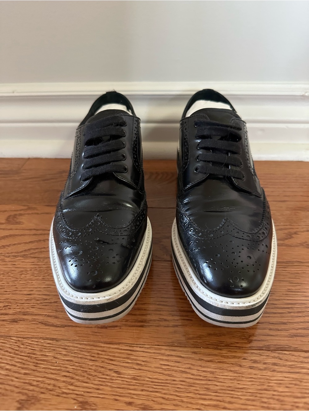 Women’s Black oxford Platform Shoes
